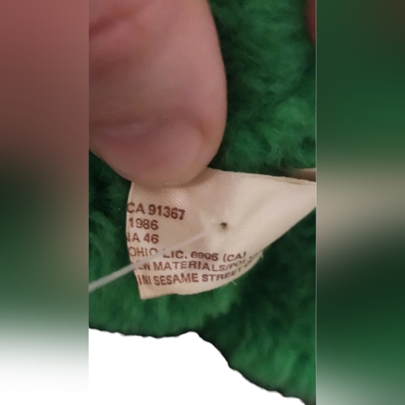 1983 Plush Oscar The Grouch Sesame Street Muppets Applause Stuffed Toy - Picture 3 of 4